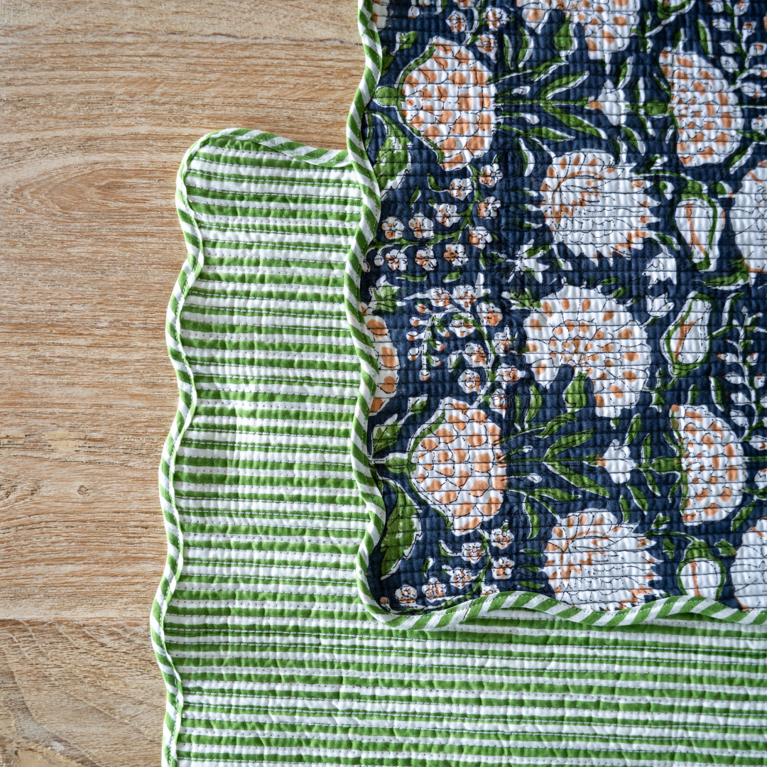 Blockprint Scallop Placemat