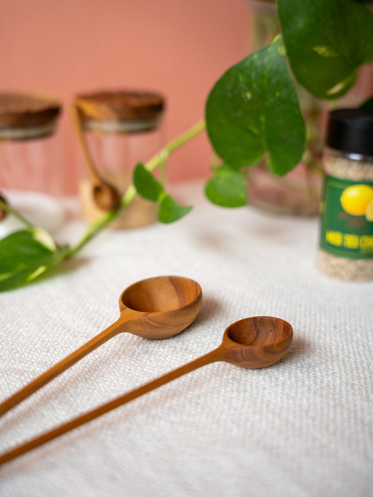 Glass jar and spoon set