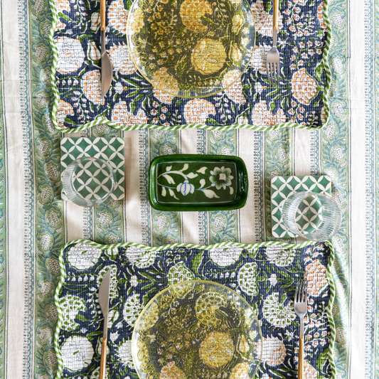 Blockprint Scallop Placemat