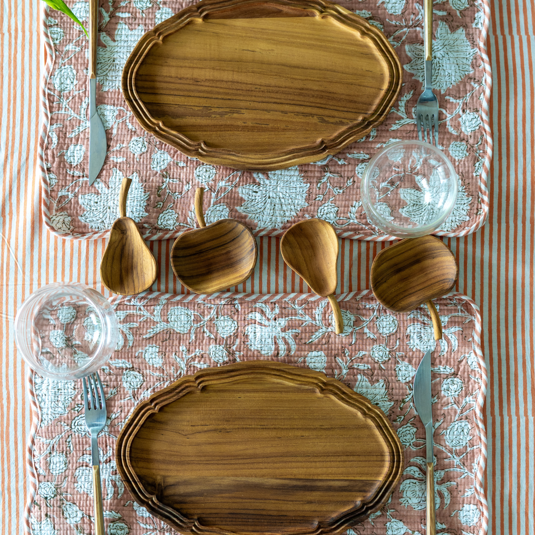 Blockprint Scallop Placemat