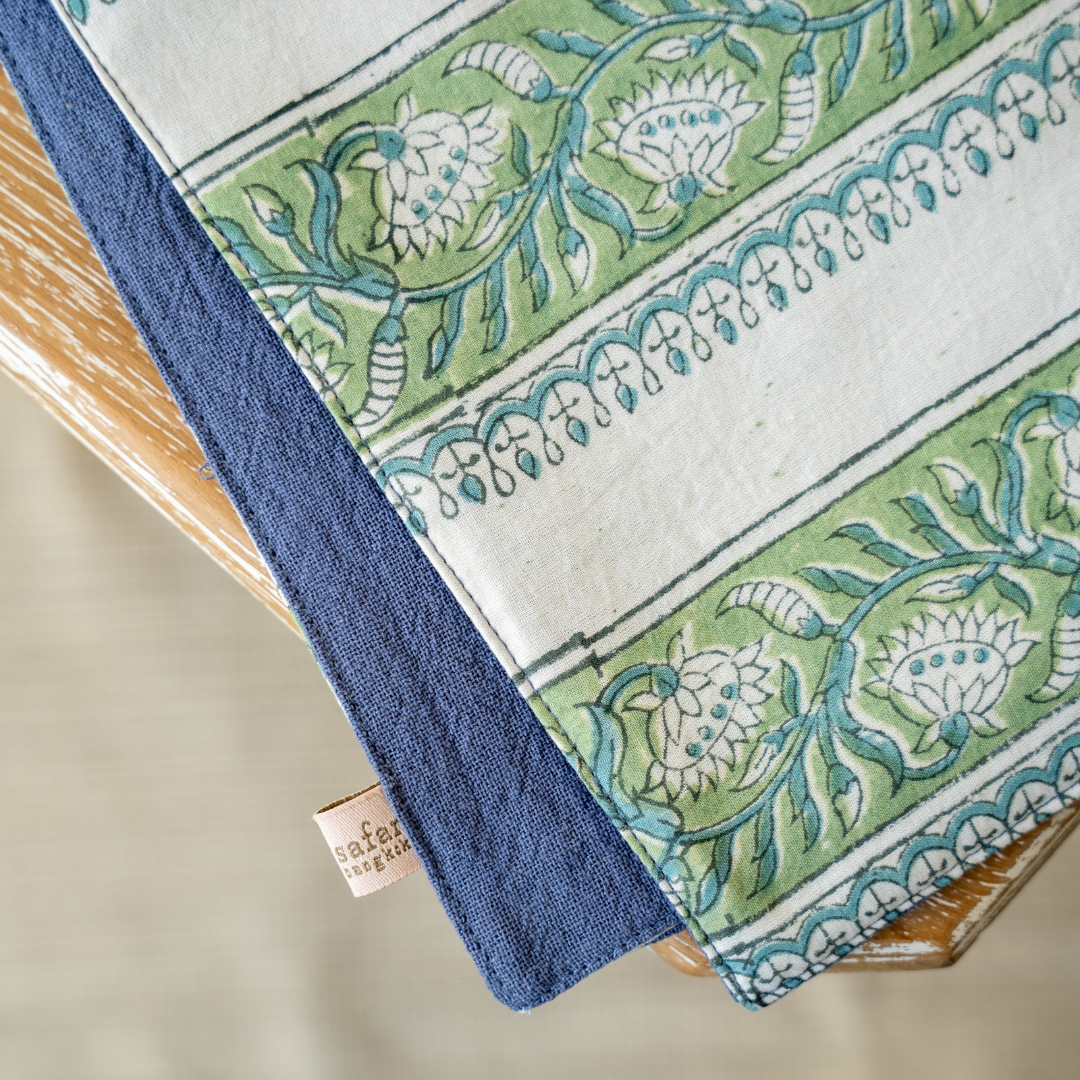 Blockprint Table runner reversible