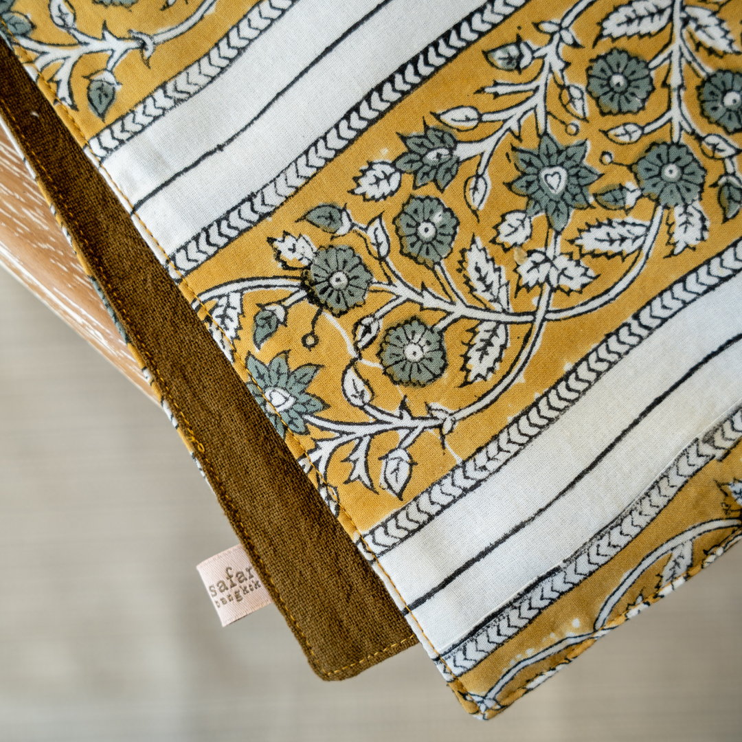 Blockprint Table runner reversible