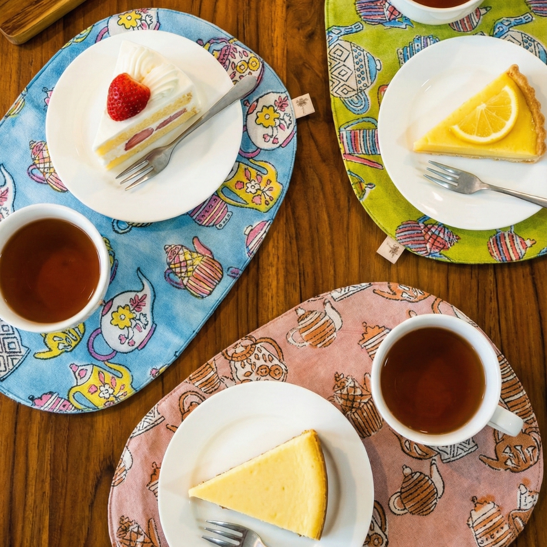 Blockprint Tea mat set of2