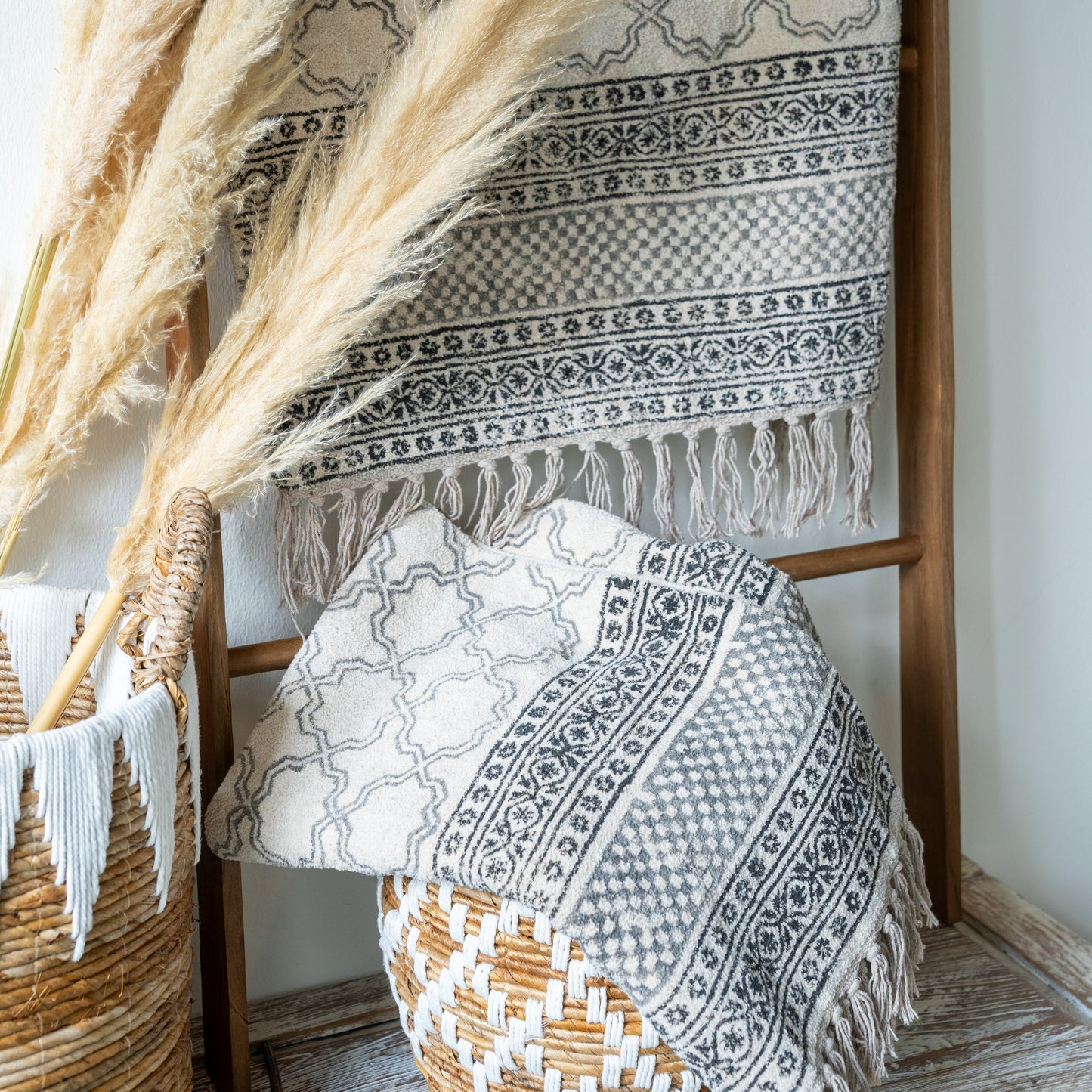 Block print Moroccan Rug