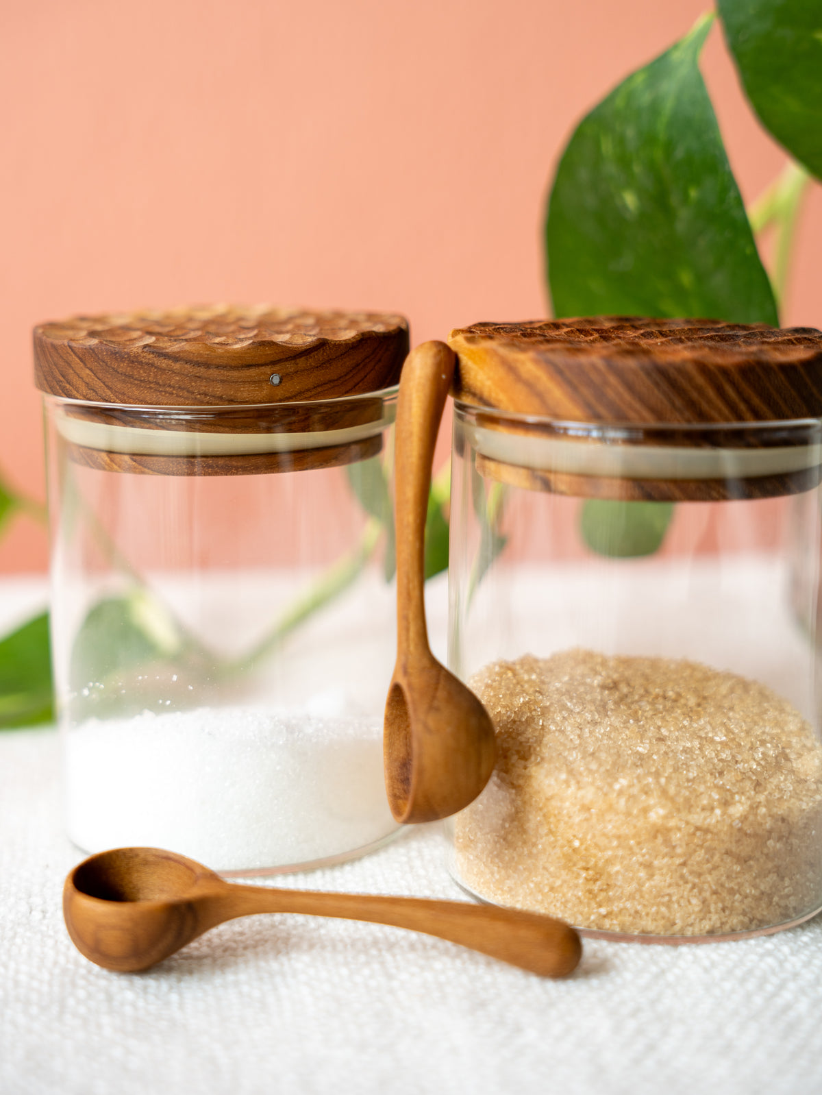 Glass jar and spoon set
