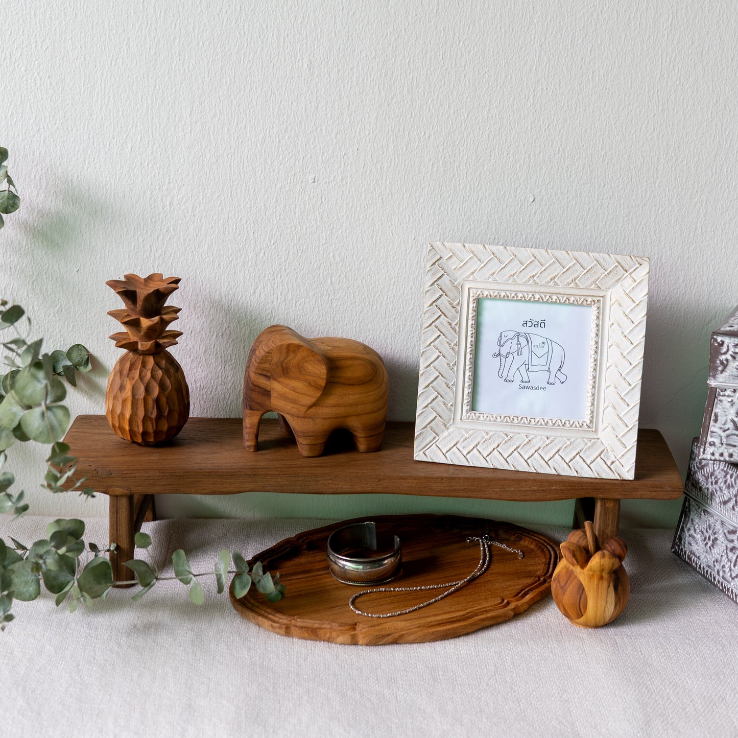 Old Teak Low Shelf