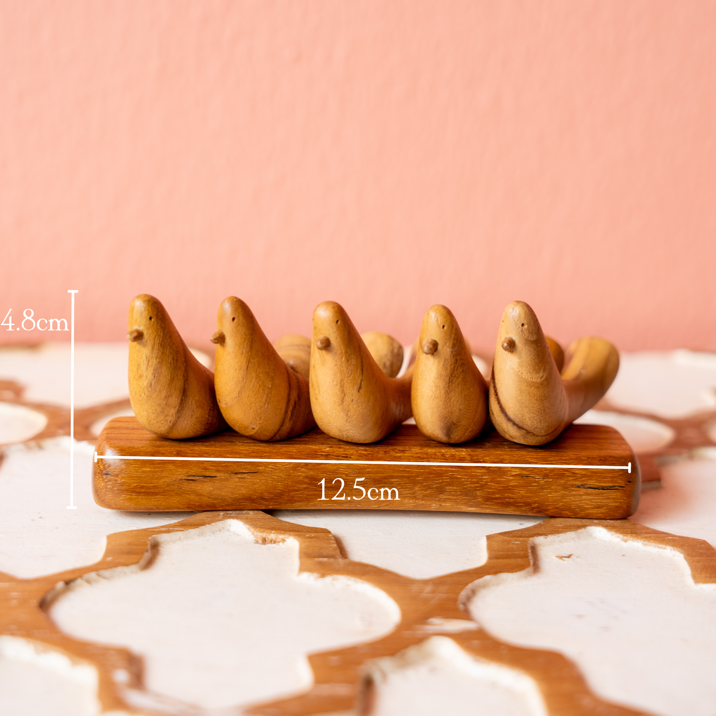 Teak bird chopstick set