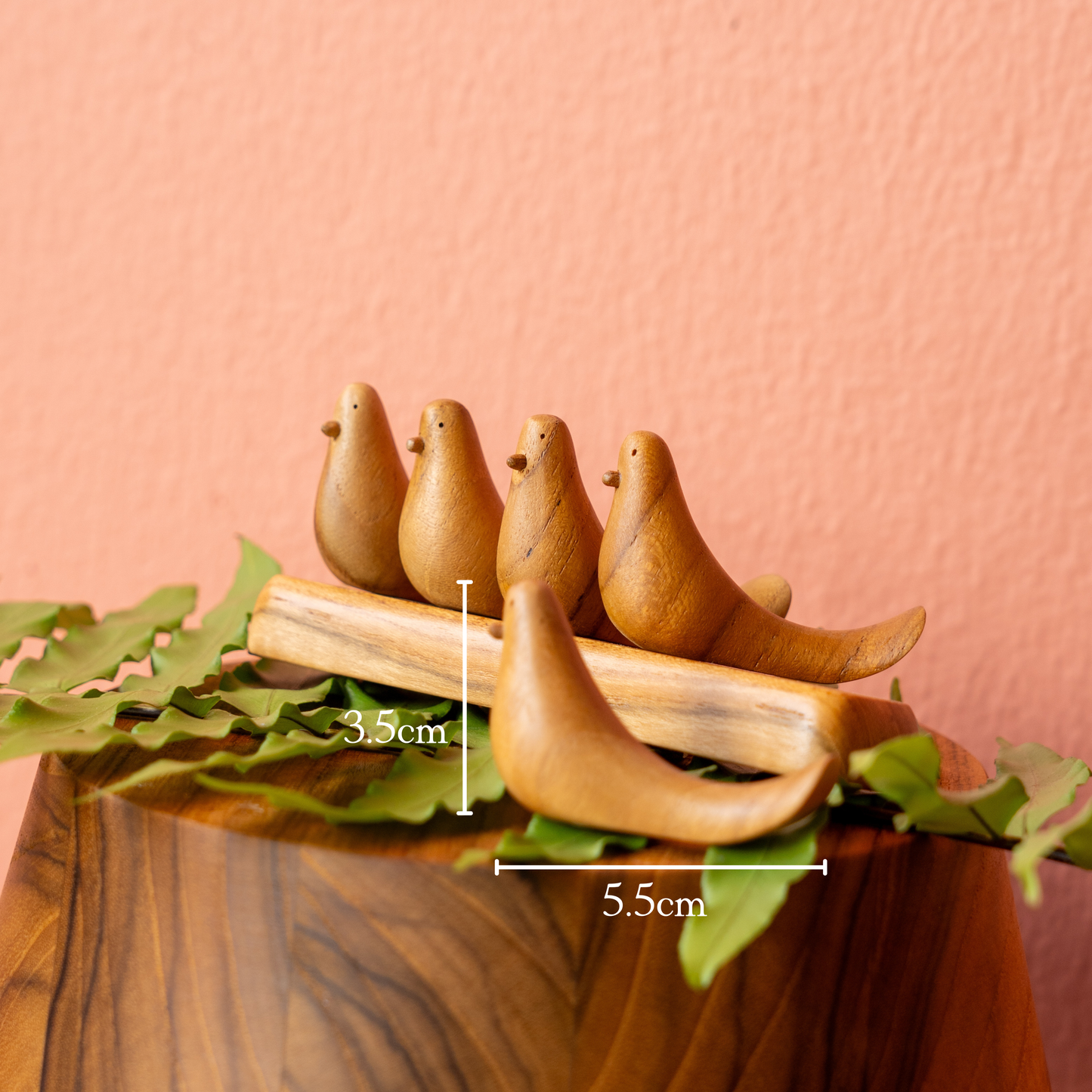 Teak bird chopstick set